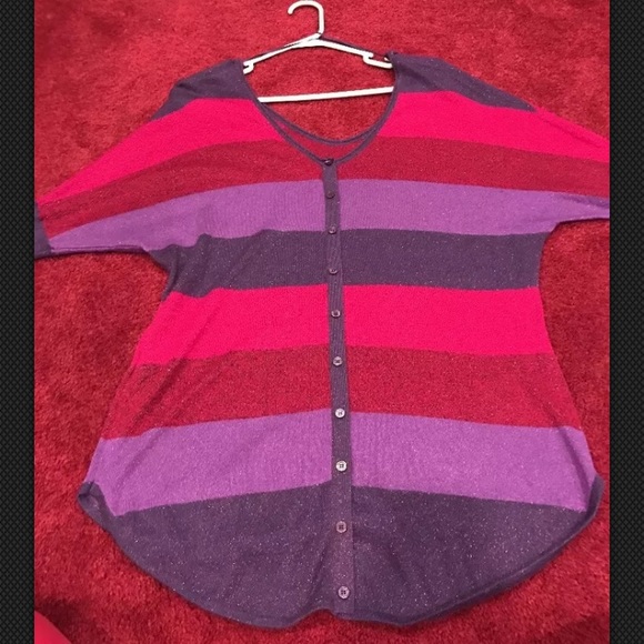 Express Button Up Back Light Weight Sweater Size L - Picture 3 of 8